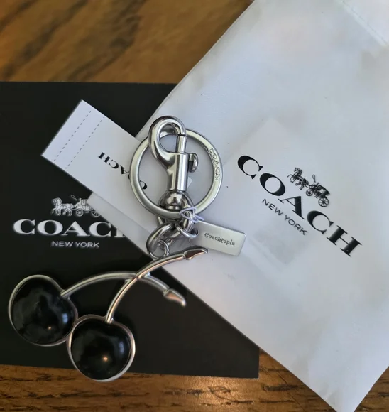 Coach Coachtopia Black Cherry Keychain / Bag Charm - Picture 5 of 11